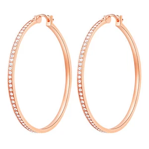 MYJS Eternity Mix Carrier Hoop Earrings 39Mm Crystal Rose Gold Plated - Picture 1 of 3