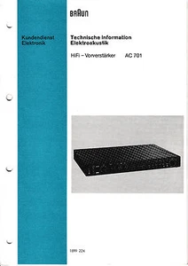 Service manual for Braun AC 701 - Picture 1 of 1