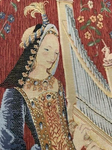 Funda de Almohada Decorativa Goblys Viejo Mundo Hecha en Francia Dama con Tapiz de Órgano - Imagen 1 de 11