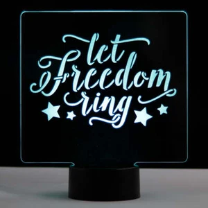 Let Freedom Ring - LED Illuminated Patriotic Backlit Sign - Picture 1 of 5