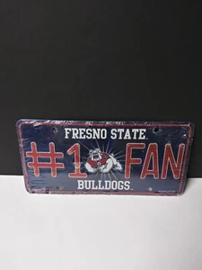 Fresno State Bulldogs  #1 Fan Metal License Plate.  New..Ships Within 24 Hrs - Picture 1 of 1