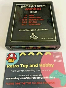 Combat Vintage ATARI 2600 CX-2601 Video Game Cartridge Program - Bild 1 von 3
