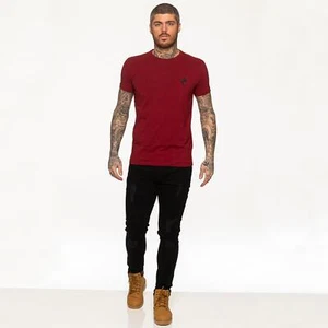 Enzo Camiseta Hombre Corte Slim Casual Algodón Liso Cuello Redondo Manga Top - Imagen 1 de 53