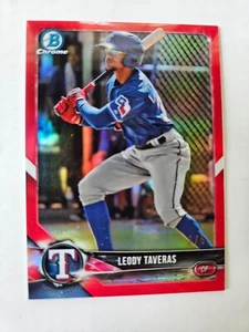 Leody Taveras 2018 Bowman Chrome Red Refractor RC #'d 2/5 - Picture 1 of 6