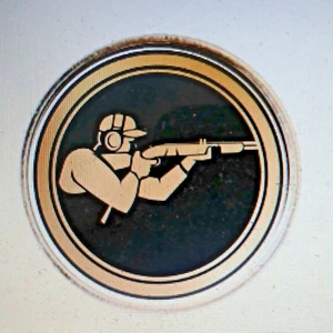1 x Round Rifle Shooting (BU) Lapel Pin Badges - Picture 1 of 3
