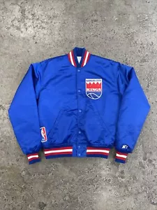 Vintage NBA KANSAS CITY KINGS Starter Satin Bomber Jacke Erwachsene groß blau gesteppt - Bild 1 von 9