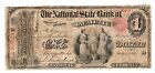 USA Fr380 1 Dollar National Bank Lafayette Indiana 1865 in AB (Good)