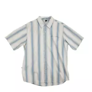 Rusty USA Men's XL Striped Button Up Short Sleeve Pocket Shirt Skater Surfer Y2K - Picture 1 of 7