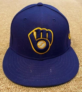 Lorenzo Cain MLB Holo Game Used Hat Cap 2019 Milwaukee Brewers - Bild 1 von 9