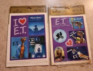 Vintage 1982 E.T. Movie Memorabilia SEALED Hallmark Stickers Seals Lot Of 2 ET - Picture 1 of 6