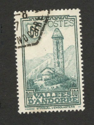 FRENCH ANDORRA  - FRANCE - USED STAMP,  65 C - LANDSCAPE - 1932. - Image 1 of 2