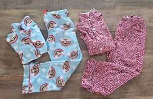 Kids PJ Lot Of 2 Sets Size 8/10 Pottery Barn Paul Frank Flannel Winter Pajamas - Picture 1 of 7