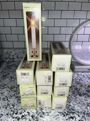 Lote De Colección De 8 Lámparas De Vela Eléctricas Base Latón Macizo Enchufable - Lote De 11 En Foto 1 de 2