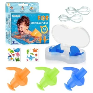 3 Pairs Swimming Ear Plugs for Kids Soft Silicone Reusable Waterproof Earplug... - Picture 1 of 11
