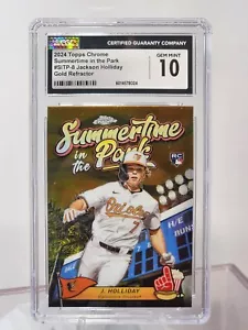 2024 Topps Chrome Summertime in the Park Gold /50 - Jackson Holliday CGC 10 - Foto 1 di 2