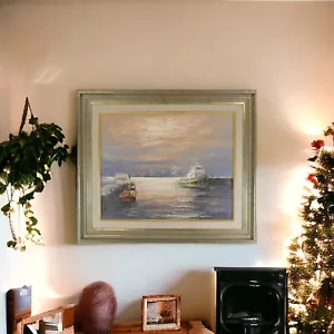 Charles Bock (Aust 1934-) “Stony Point Pier” Artwork Oil Painting Hand Signed - Picture 1 of 14