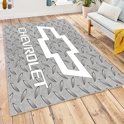 Chevrolet Garage Rug, Chevy Logo Floor Mat, Industrial Style Rug, Pickup Truck - Image 1 of 4