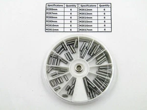 M3 Lager Stahl Dübelstift einfaches Sortiment Kit 72 Stück - Bild 1 von 4