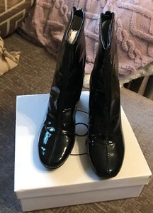 Spot On Black patent boots uk size 6 Eur 39 - Picture 1 of 9