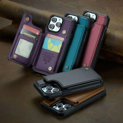 Caseme Card Wallet Leather Phone Case For iPhone 11 12 13 14 15 16 Pro Max XR - Image 1 of 4