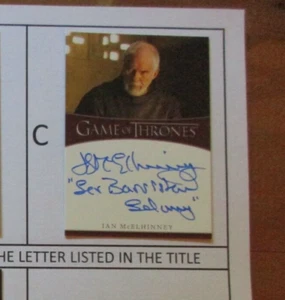 Game of Thrones Season 8 IAN MCELHINNEY Inscription Autograph Card - C - Picture 1 of 1