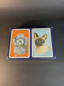 Kingsbridge Piatnik 2 Decks Katze Hund Spielkarten - Wien - 24Kt Goldspitze - Bild 1 von 11