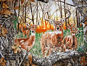 REALTREE FABRICS "LARGE WHITE DEER PANEL 36"X44" SOLD BY THE PANEL - Picture 1 of 1