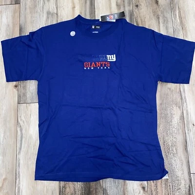 New York Giants NFL Equipo Ropa Talla Grande Azul Bordado Logo Camiseta Nueva con Etiquetas Foto 1 de 4