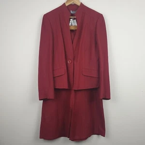 Wallis Linen Skirt Suit Women's Skirt UK 16 & Jacket UK 18 Red Fit and Flare - Picture 1 of 24