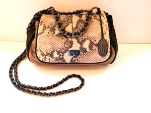 Elie Tahari Tammie Leather Snake Chain Crossbody Purse - Picture 1 of 12
