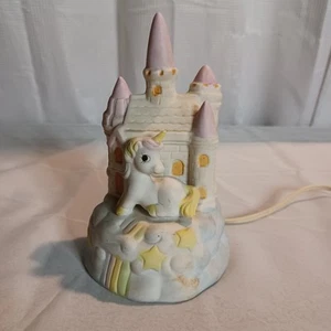 Vintage Keramik Einhorn Schloss Camelot Nachtlicht Lampe Artmark Porzellan 90er - Bild 1 von 15