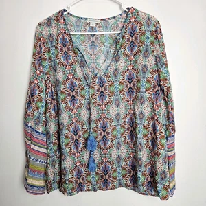Sundance Shirt Gr. XS Andalusien Bluse Top Quasten Boho Bauern Lebendig Modal - Bild 1 von 8