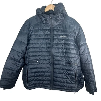 Abrigo con capucha Columbia negro acolchado cremallera completa para mujer talla 3X Foto 1 de 4