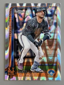 2025 Topps Chrome Baseball Pete Alonso #136 RayWave Refractor New York Mets - Picture 1 of 2