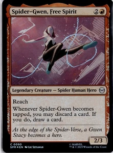 Spider-Gwen Free Spirit Foil 0090 Common Foil Spider-Man Magic The Gathering TCG - Picture 1 of 9