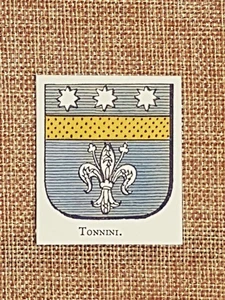 Tonnini Stemma Famiglia Nobile Nobiltà Araldica Stampa del 1999 - Picture 1 of 1