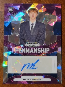 2024-25 PRIZM DRAFT PENMANSHIP Matas Buzelis ROOKIE PURPLE ICE AUTO /99 11C - Bild 1 von 2