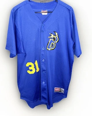 Camiseta de béisbol Waterloo Bucks adulto XL azul Rawlings Northwoods League #31 Foto 1 de 4