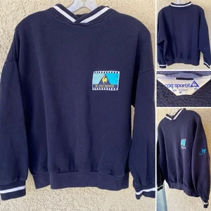 Vintage Le Coq Sportif Sweatshirt M 80s 90s V Neck Kapalua Butterly Logo Hawaii  - Picture 1 of 24