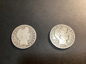 1897 and 1899 BARBER HALF DOLLAR Set break 90% silver - Picture 1 of 2