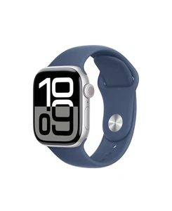 Apple Watch Series 10 GPS 46mm SILVER Case Sport Band DENIM - Picture 1 of 1