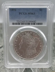 1892 Morgan Silver Dollar - PCGS MS63 - Bright Luster & Sharp Strike - Bild 1 von 8
