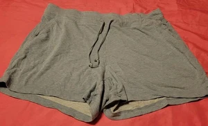 Pantalones Cortos Mujer Talla XL Gris Azul Claro Tejido Cintura Elástica con 2 Bolsillos - Imagen 1 de 2