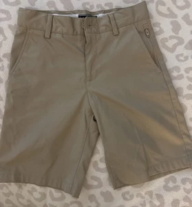 Lands End Lot Of 2 Khaki Uniform Shorts Boys Size 8 Performance Material - Picture 1 of 9