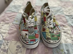 Peanuts Snoopy Cartoon Newspaper Strip Canvas Vans Lace Up UK Size 6 - Picture 1 of 12