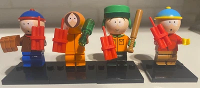 Juego de 4 minifiguras personalizadas de bloque de ladrillo South Park Foto 1 de 3