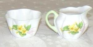 Shelley 13430 Primrose Dainty Bone China Mini Creamer & Sugar Bowl - Picture 1 of 9