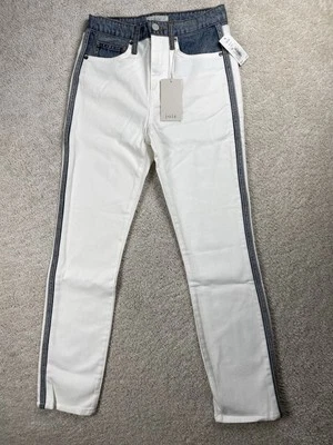 Jeans Joie Talla 25 Gracelyn Blanco Azul Denim Costura en Contraste Elástico NUEVO $278 Foto 1 de 4
