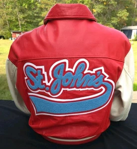 Chaqueta De Colección Años 80 St Johns Univ Wilson Lana/Cuero Universitario Letterman Personalizada EC - Imagen 1 de 14