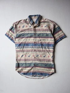 Vintage Woolrich Shirt Short Sleeve Button Size S Up Aztec Southwestern - Picture 1 of 5